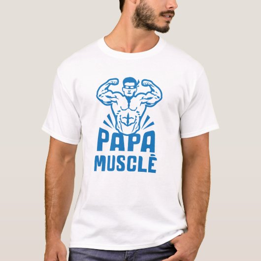 papa_muscle_bodybuilder_heros_logo_0 tシャツ (正面)