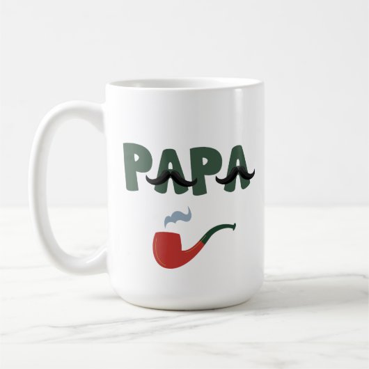 Papa mustache funny fathers day  コーヒーマグカップ (左)