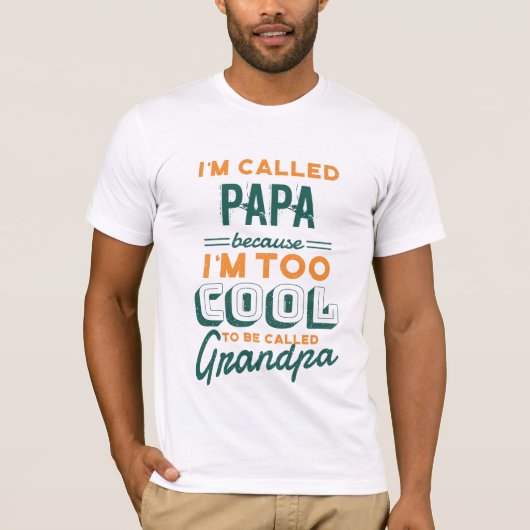 PAPA NOT GRANDPA TEE - TOO祖父クールポップ Tシャツ (正面)