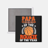 Papa Of Rookie 1st Basketball Bday Theme Matching  マグネット (正面/裏面)