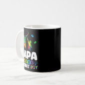Papa Of The Birthday Boy Autism Awareness Support  コーヒーマグカップ (正面左)