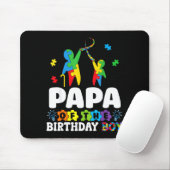 Papa Of The Birthday Boy Autism Awareness Support  マウスパッド (マウス)