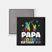 Papa Of The Birthday Boy Autism Awareness Support マグネット (正面/裏面)