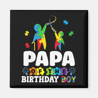 Papa Of The Birthday Boy Autism Awareness Support  マグネット