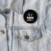Papa Of The Birthday Boy Autism Awareness Support  缶バッジ (インサイチュ)