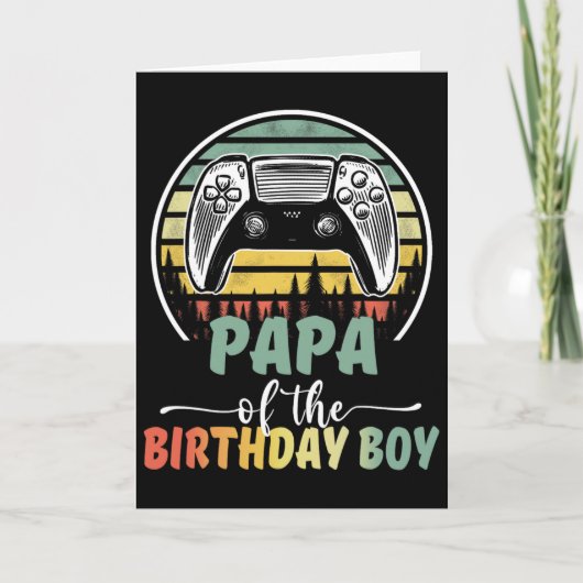 Papa Of The Birthday Boy Video Gamer Matching Fami カード (正面)