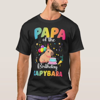 Papa Of The Birthday Girl Capybara Bday Party Tシャツ