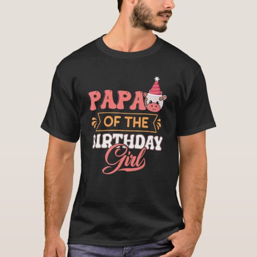 Papa Of The Birthday Girl Farming Barnyard Birthda Tシャツ (正面)