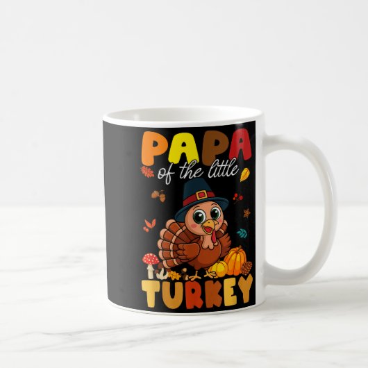 Papa Of The Little Turkey Thanksgiving Baby Shower コーヒーマグカップ (右)