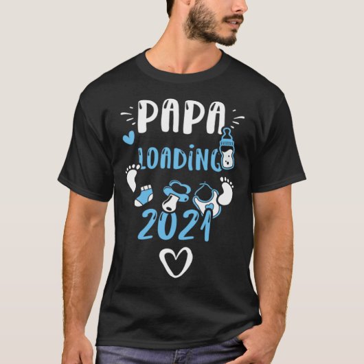 Papa Papa loading 2021  Baby Boy Sayings Tシャツ (正面)