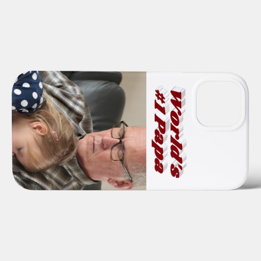 Papa photo with burgundy text  Case-Mate iPhoneケース (裏面 (横))