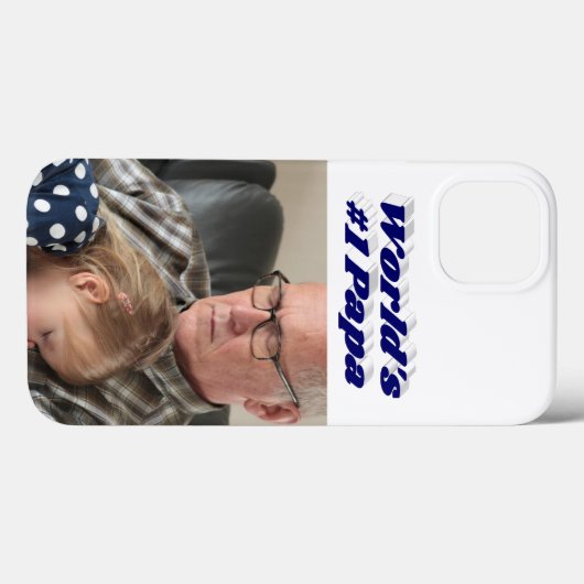 Papa photo with dark blue text Case-Mate iPhoneケース (裏面 (横))