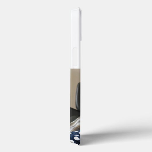 Papa photo with sea blue text Case-Mate iPhoneケース (裏面 / 右)