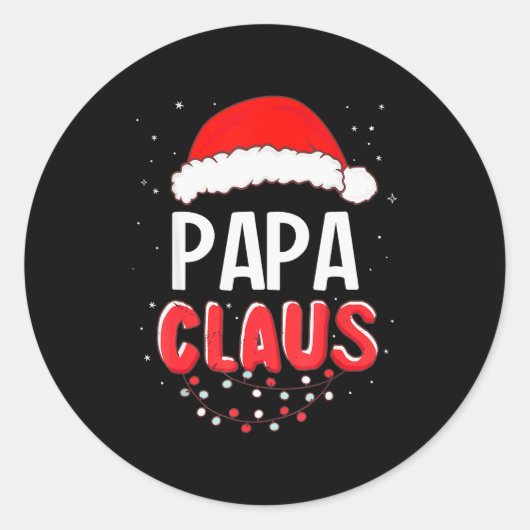 Papa Santa Claus Christmas Matching Costume ラウンドシール (正面)