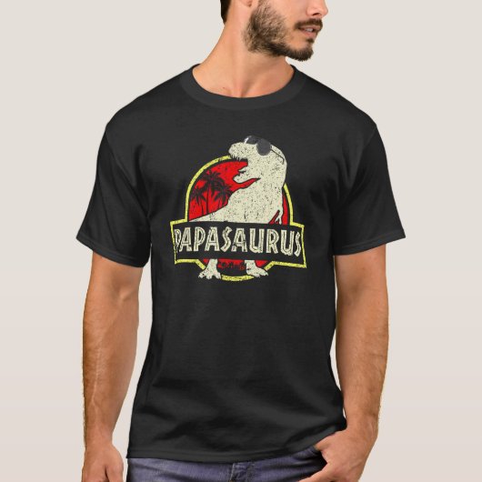Papa Saurus Dinosaur Papasaurus Rex Family Matchin Tシャツ (正面)
