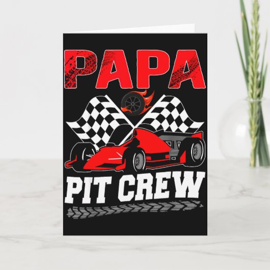 Papa T Crew Racing Family Race Car Birthday Boy カード (正面)