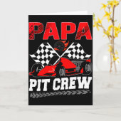 Papa T Crew Racing Family Race Car Birthday Boy カード (黄色い花)
