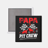 Papa T Crew Racing Family Race Car Birthday Boy マグネット (正面/裏面)