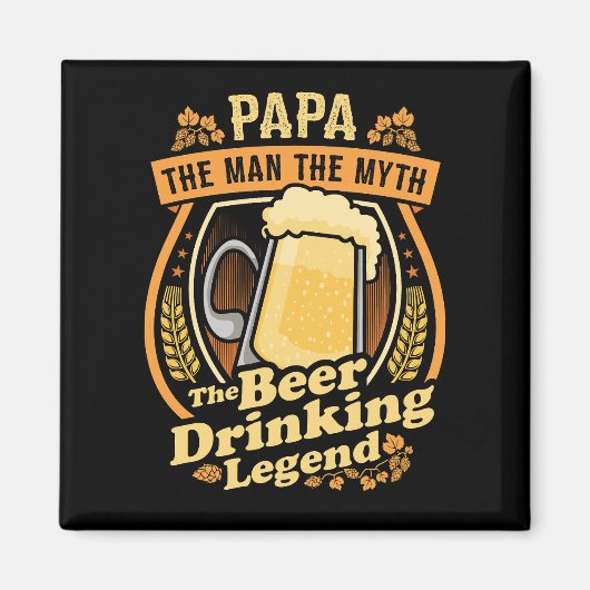 Papa The Beer Drink Legend マグネット (正面)