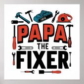 Papa The Fixer Poster – 父の日の便利屋ギフト ポスター (正面)