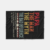 Papa The Man The Myth The Bad Influence He Knows E フリースブランケット (正面(横))