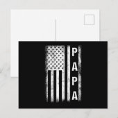 Papa USA Flag Father Dad Daddy Fathers Day Family  ポストカード (正面/裏面)
