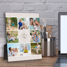 Papa We Love You 8 Photo Collageクリームプラーク フォトプラーク