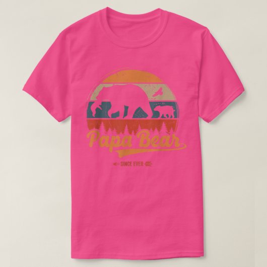 Papabear Papa Bear with Baby Daddy Dad Fathers Day Tシャツ (デザイン正面)