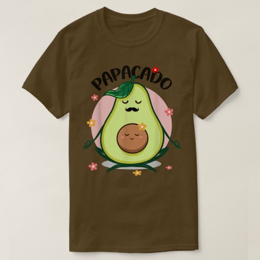 Papacado Funny Avocado Dad Father's Day Dadacado D Tシャツ (デザイン正面)