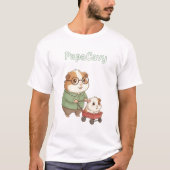 PapaCavy – Cute Guinea Pig Dad Tee Father’s Day Tシャツ (正面)