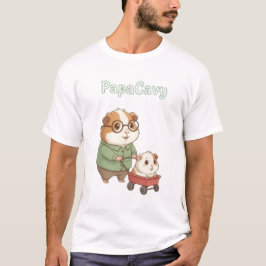 PapaCavy – Cute Guinea Pig Dad Tee Father’s Day Tシャツ