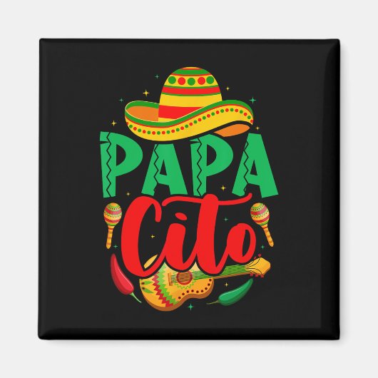 Papacito Mamacita Cinco De Mayo Funny Couple Match マグネット (正面)