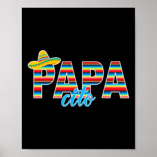 Papacito Serape Mexican Sombrero Cinco De Mayo  ポスター (正面)