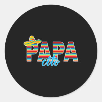 Papacito Serape Mexican Sombrero Cinco De Mayo  ラウンドシール