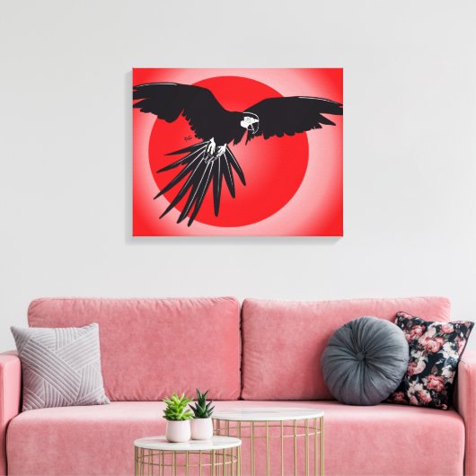 Papagei Ara キャンバスプリント (インサイチュ (リビング))