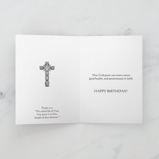 Papal Birthday Blessing for Catholic Priest カード (内部)