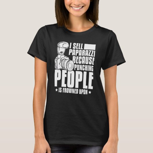 Paparazzi写真撮影者カメラ写真 Tシャツ (正面)