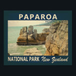 Paparoa National Park New Zealand Vintage  ポスター<br><div class="desc">Paparoa vector artwork design. The park ranges from on or near the coastline to the peaks of the Paparoa Range.</div>