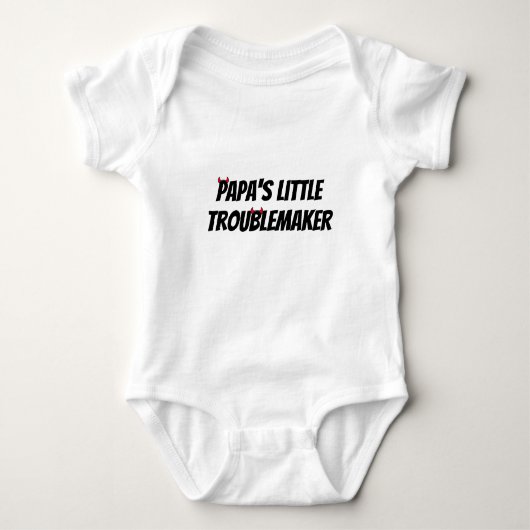 Papas Little Troublemaker Funny Baby Bodysuit ベビーボディスーツ (正面)