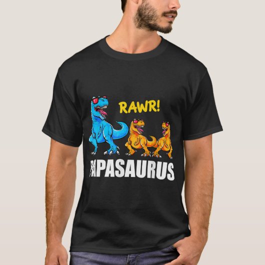 Papasaurus 2キッズシャツパパ恐竜2キッズシャツ tシャツ (正面)