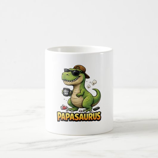 Papasaurus Funny Dad コーヒーマグカップ (中央)