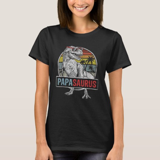 Papasaurus Rex Dinosaur Papa saurus Family Tシャツ (正面)