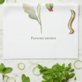 Papaver rhoeas  キッチンタオル (折り畳み)