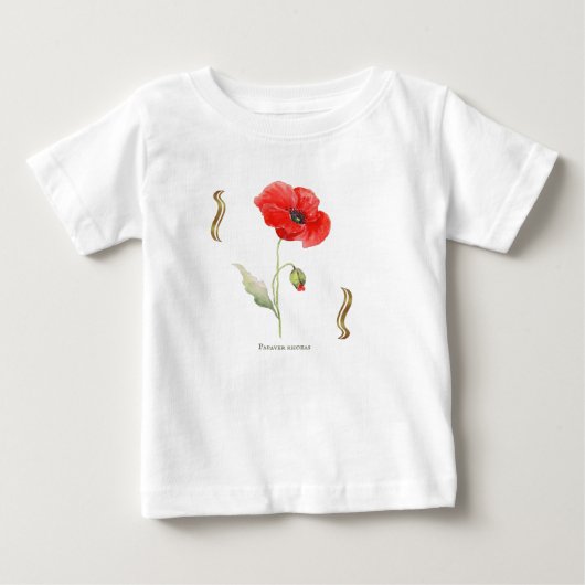 Papaver rhoeas  ベビーTシャツ (正面)