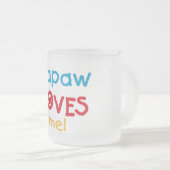 PapawでTシャツとギフトが大好き フロストグラスマグカップ (正面右)