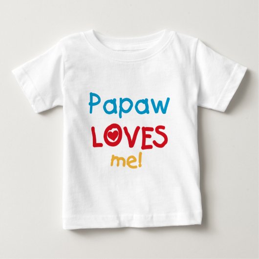 PapawでTシャツとギフトが大好き ベビーTシャツ (正面)