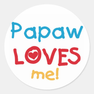 PapawでTシャツとギフトが大好き ラウンドシール