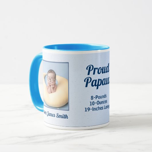 PAPAW誇りを持った新生児ブルー2写真 マグカップ (正面左)