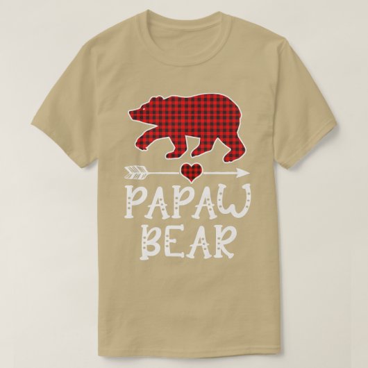 Papaw Bear Funny Pajama Red Plaid Premium 1636 Tシャツ (デザイン正面)
