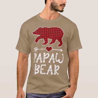 Papaw Bear Funny Pajama Red Plaid Premium 1636  Tシャツ